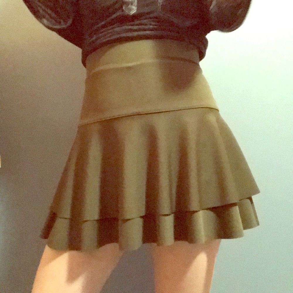 High-Waisted Army Green Skirt